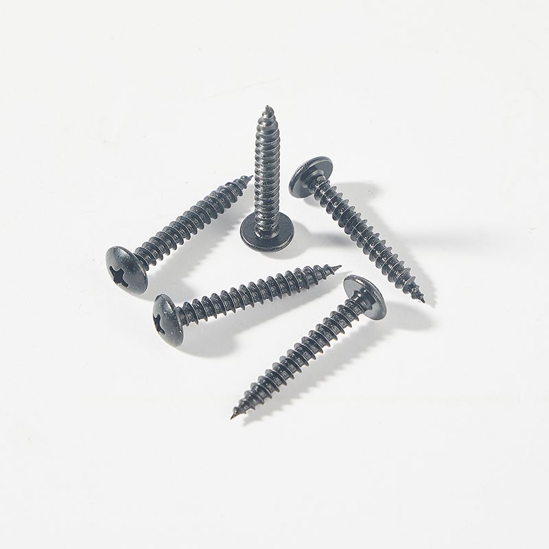 Black zinc plated pan head phillips self tapping screw