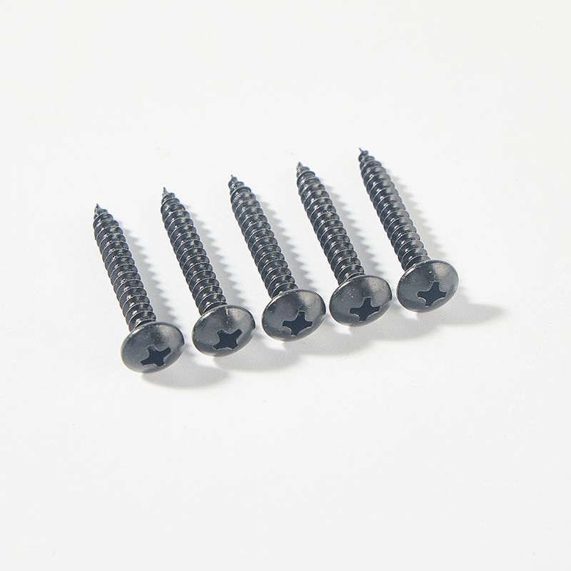 Black zinc plated pan head phillips self tapping screw