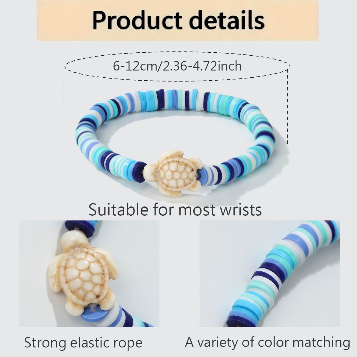 12 Pieces Soft Ceramic Solid Multicolour Handmade Beaded Elastic Adjustable Fashion Minimalist Bracelet Set