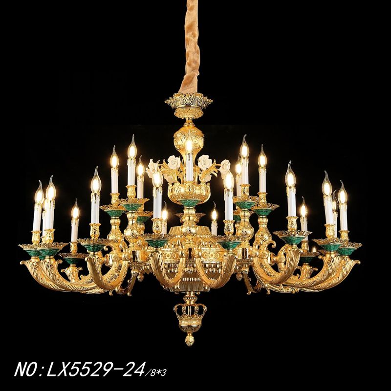 LX5529 French Medieval Mosque Hanging Gold Bronze Pendant Light Large Size Antique Brass Candle Chandelier