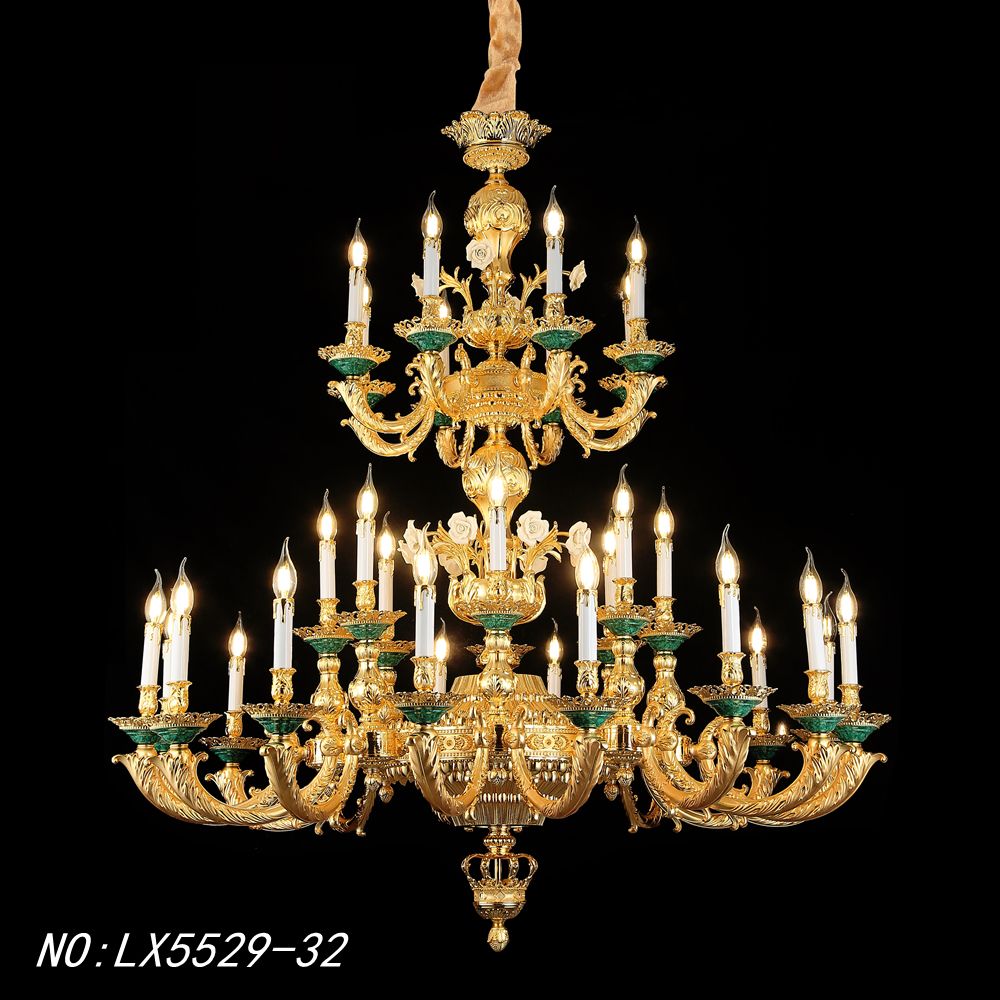 LX5529 French Medieval Mosque Hanging Gold Bronze Pendant Light Large Size Antique Brass Candle Chandelier