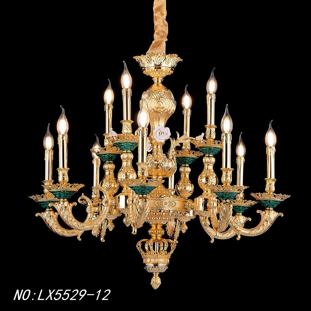 LX5529 French Medieval Mosque Hanging Gold Bronze Pendant Light Large Size Antique Brass Candle Chandelier