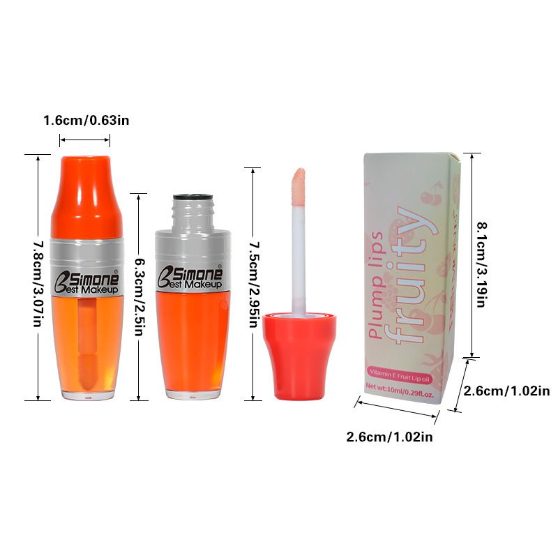 BSIMONE Fruit flavor moisturizing transparent long lasting lip plumping oil Water light translucent toot lips lip glaze OEM ODM