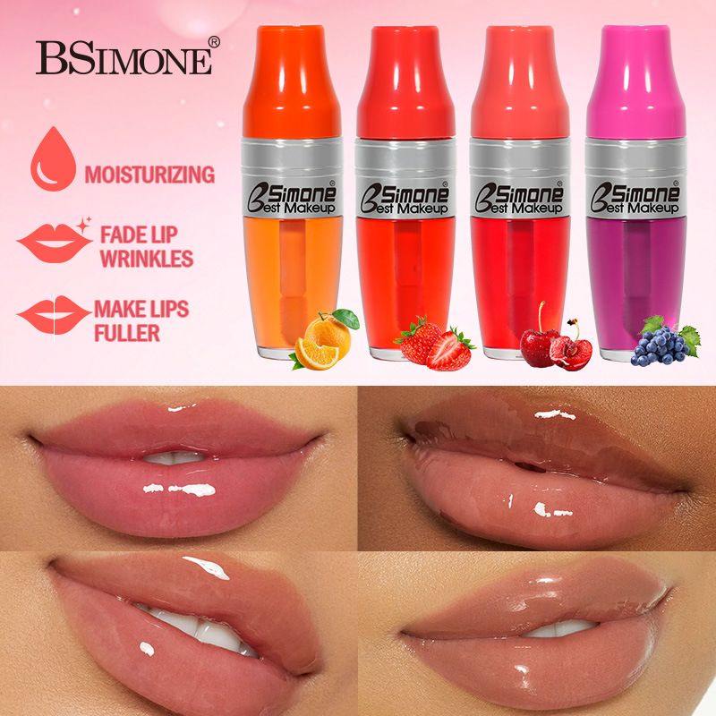 BSIMONE Fruit flavor moisturizing transparent long lasting lip plumping oil Water light translucent toot lips lip glaze OEM ODM