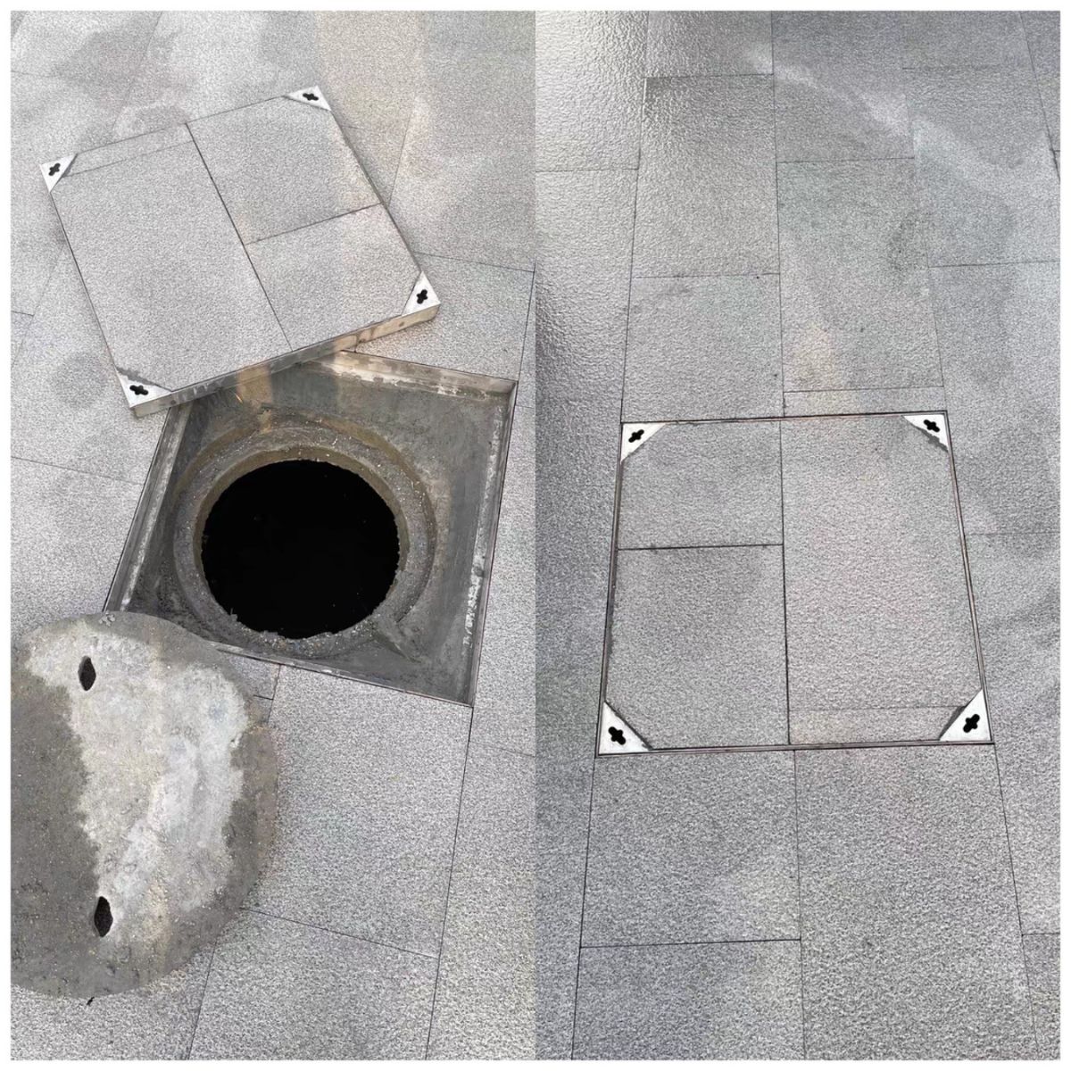 Stainless steel invisible manhole cover Rain manhole cover Gutter cover