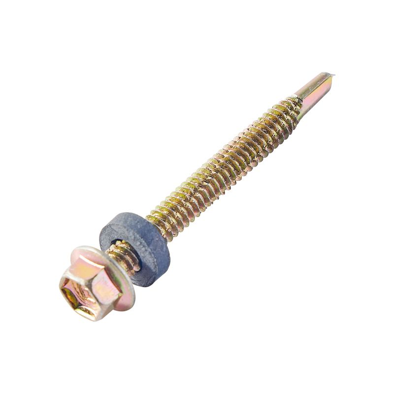 Custom Yellow Zinc Stainless Steel Self Drilling Wood Screws Hex With Washer