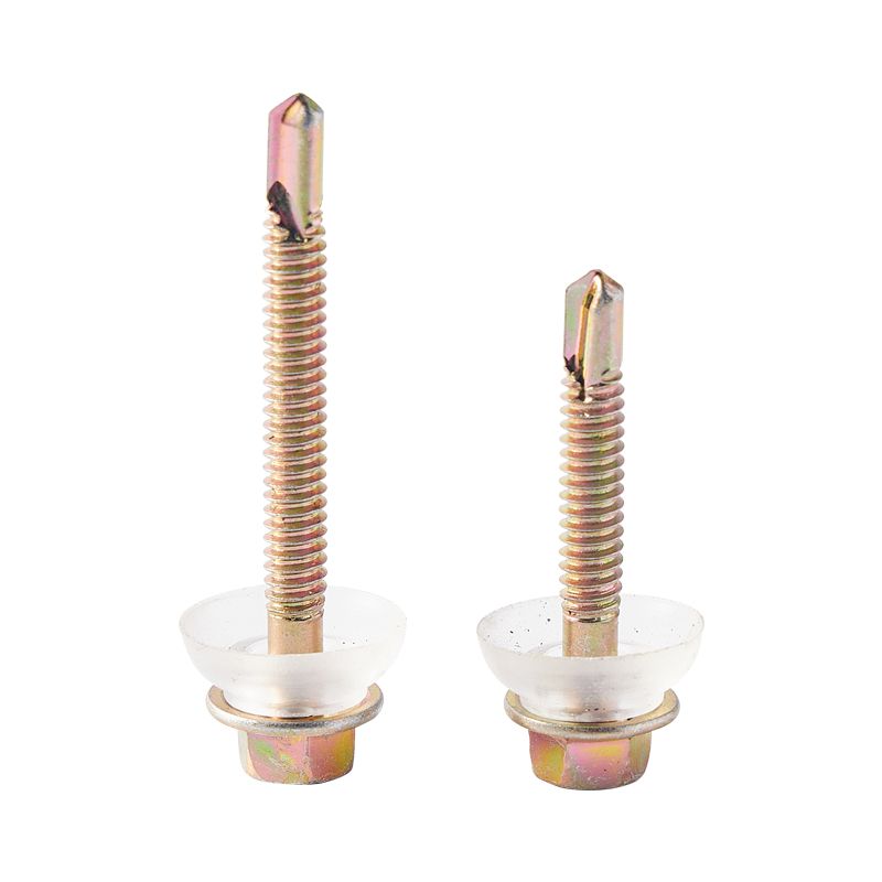 Yellow Zinc Stainless Steel Drilling Screw With Rubber Washer