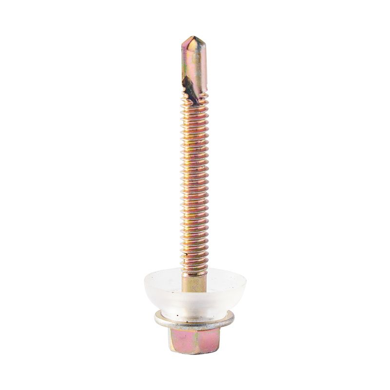 Yellow Zinc Stainless Steel Drilling Screw With Rubber Washer