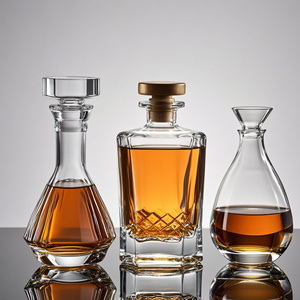 High Quality Sturdy Square-Shaped Glass Bottle Liquor Rum Whisky Vodka Wine Bottle With T-Cork Sealing