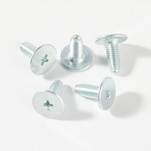 Machine screw with round flat head