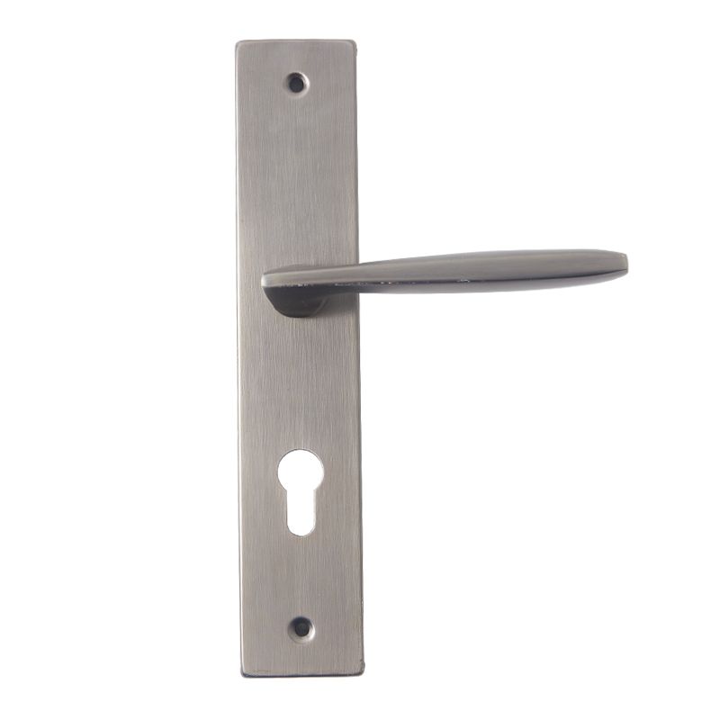 Luxury Nickel Iron Door Handle With Long Latch And Iron Plate