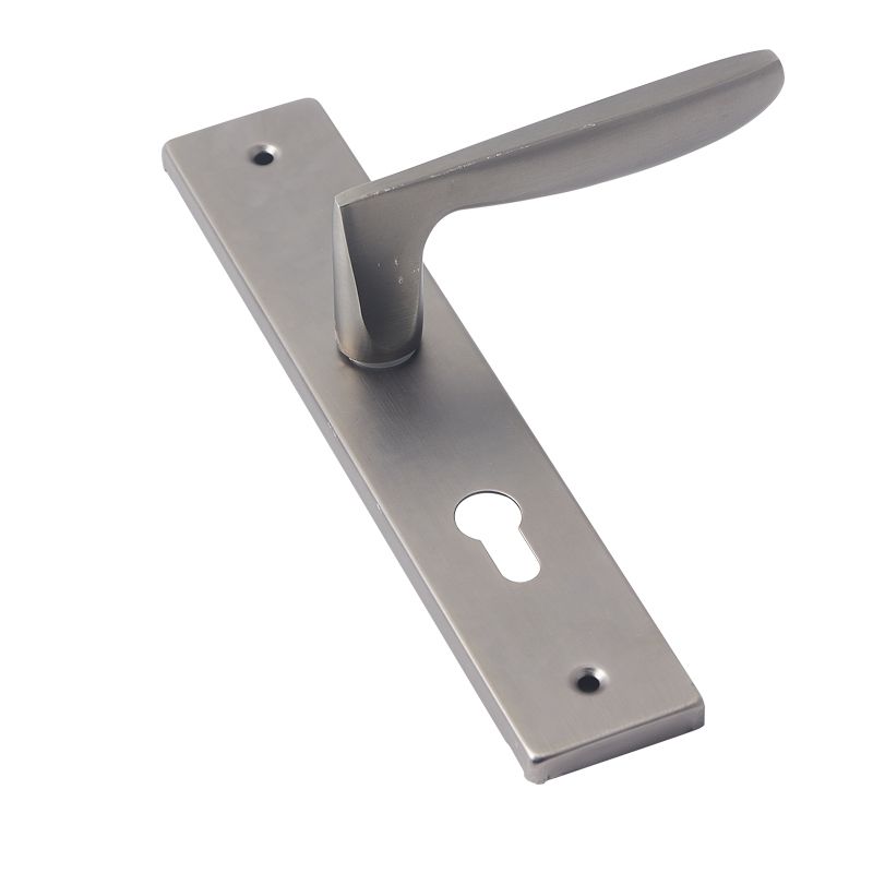 Luxury Nickel Iron Door Handle With Long Latch And Iron Plate