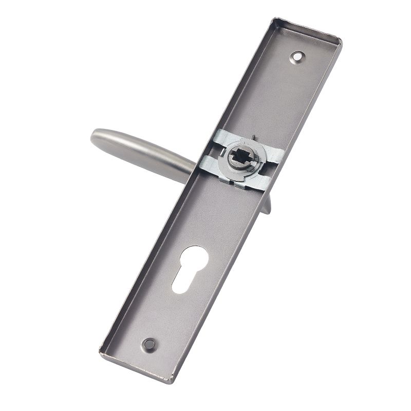 Luxury Nickel Iron Door Handle With Long Latch And Iron Plate