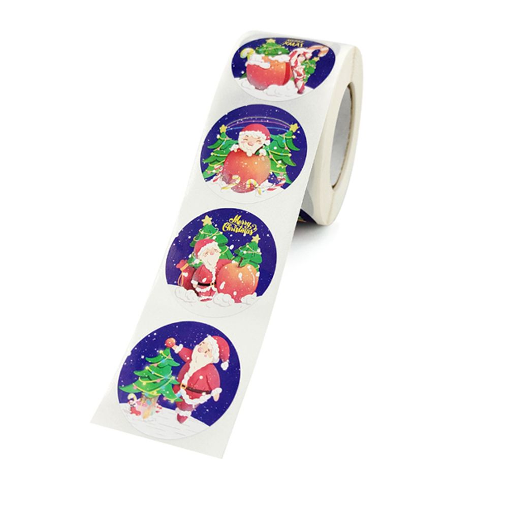 Professional Custom 500pcs/Roll Christmas Gift Wrapping 1 Inch Stickers Self Adhesive Decoration Label