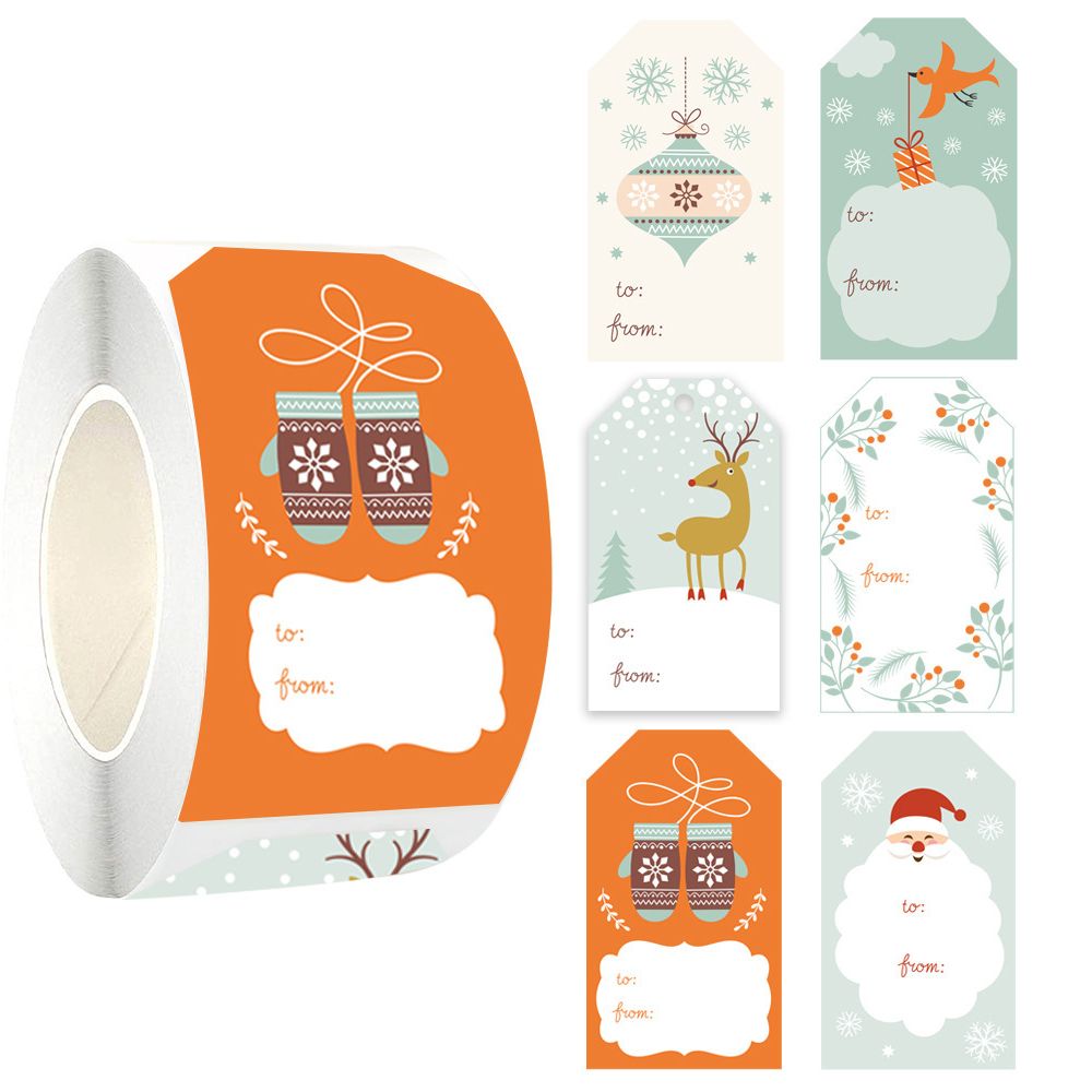 Personalised Printing Viny Christmas Packaging Stickers Roll Gift Decorative Xmas Box Label