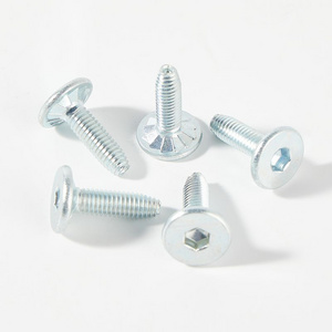 Flat head hexagon drive self locking screw