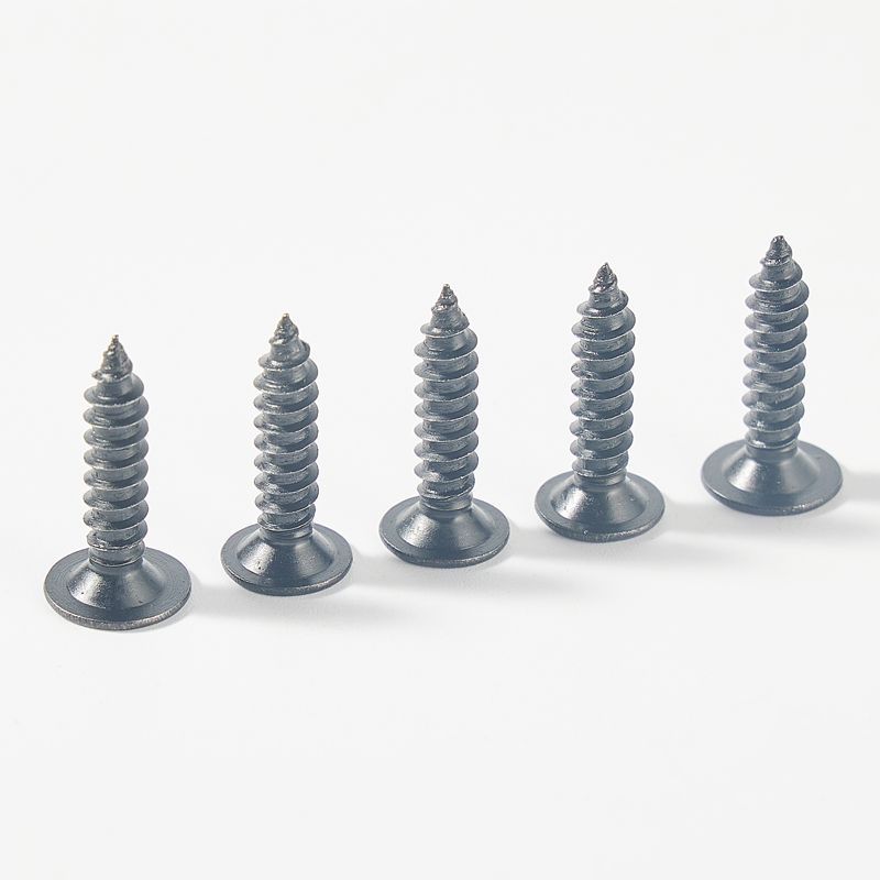 Flat head black self tapping screw