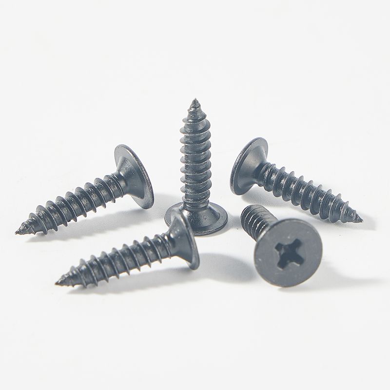 Flat head black self tapping screw