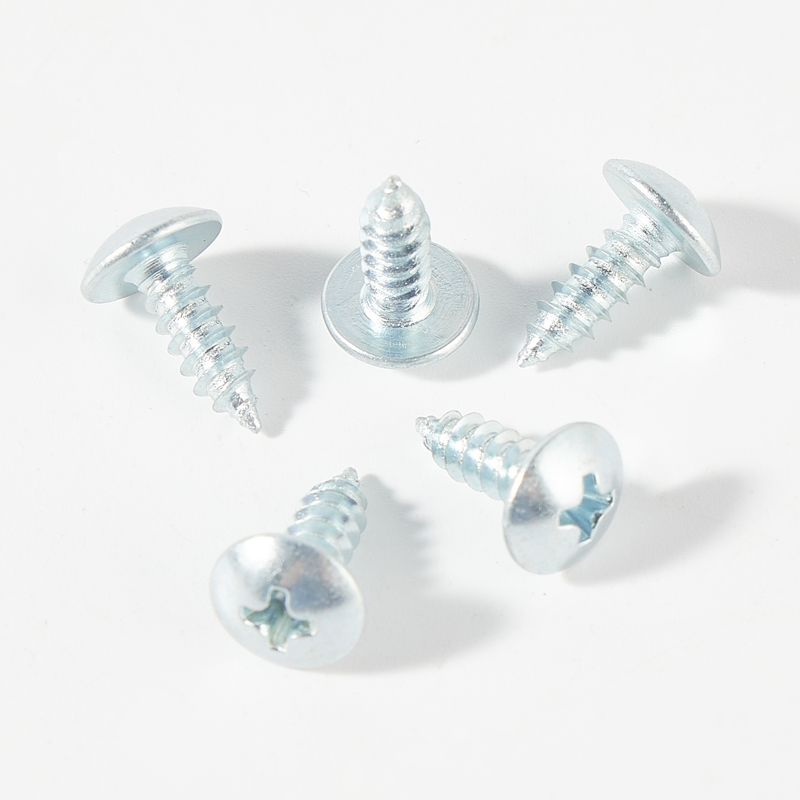 Self tapping screw with truss head