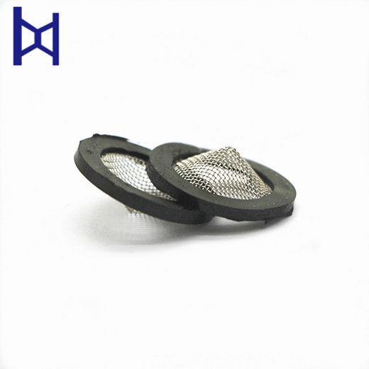 Round Shape Stainless Steel Woven Wire Mesh Filter Disc With Rubber Rim