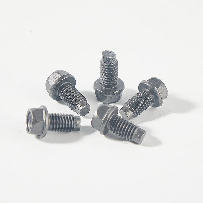 Black hex head flat tail machine screw with