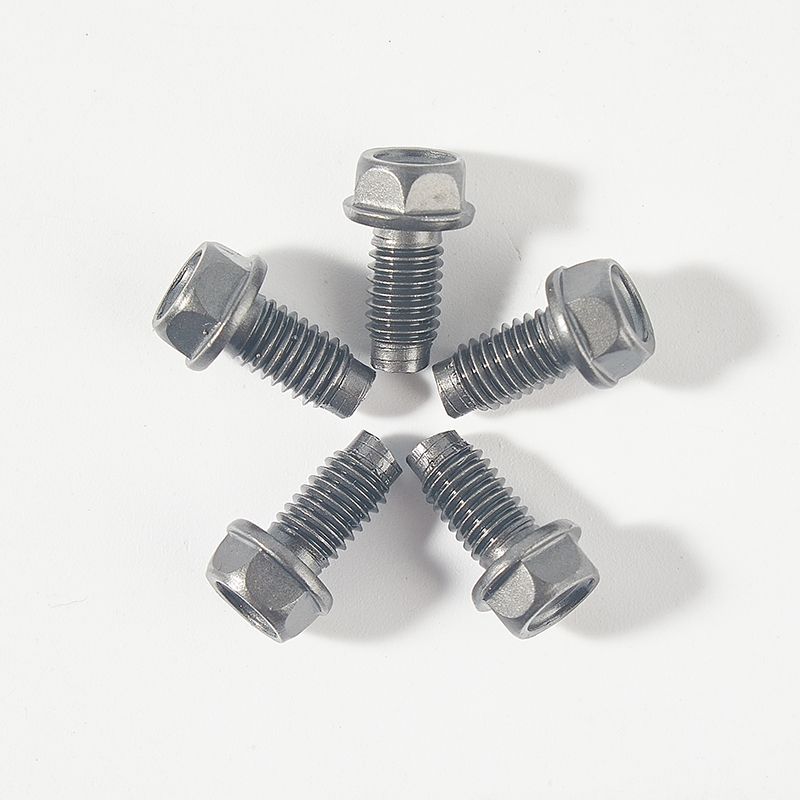 Black hex head flat tail machine screw with