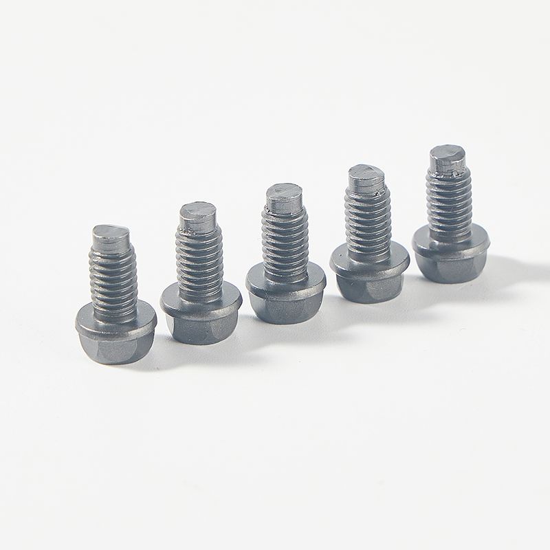 Black hex head flat tail machine screw with