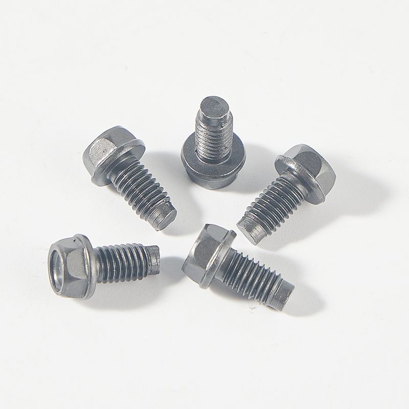 Black hex head flat tail machine screw with