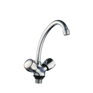 Durable Deck Mounted Two Handles 360 Degree Rotation Sink Mixer Brass Kitchen Bathroom Faucets