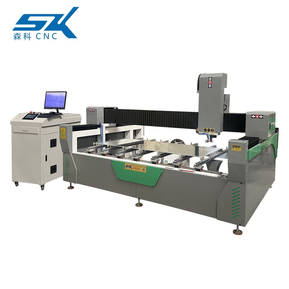 large format automatic cnc glass mirror laser engraving sandblasting marking machine