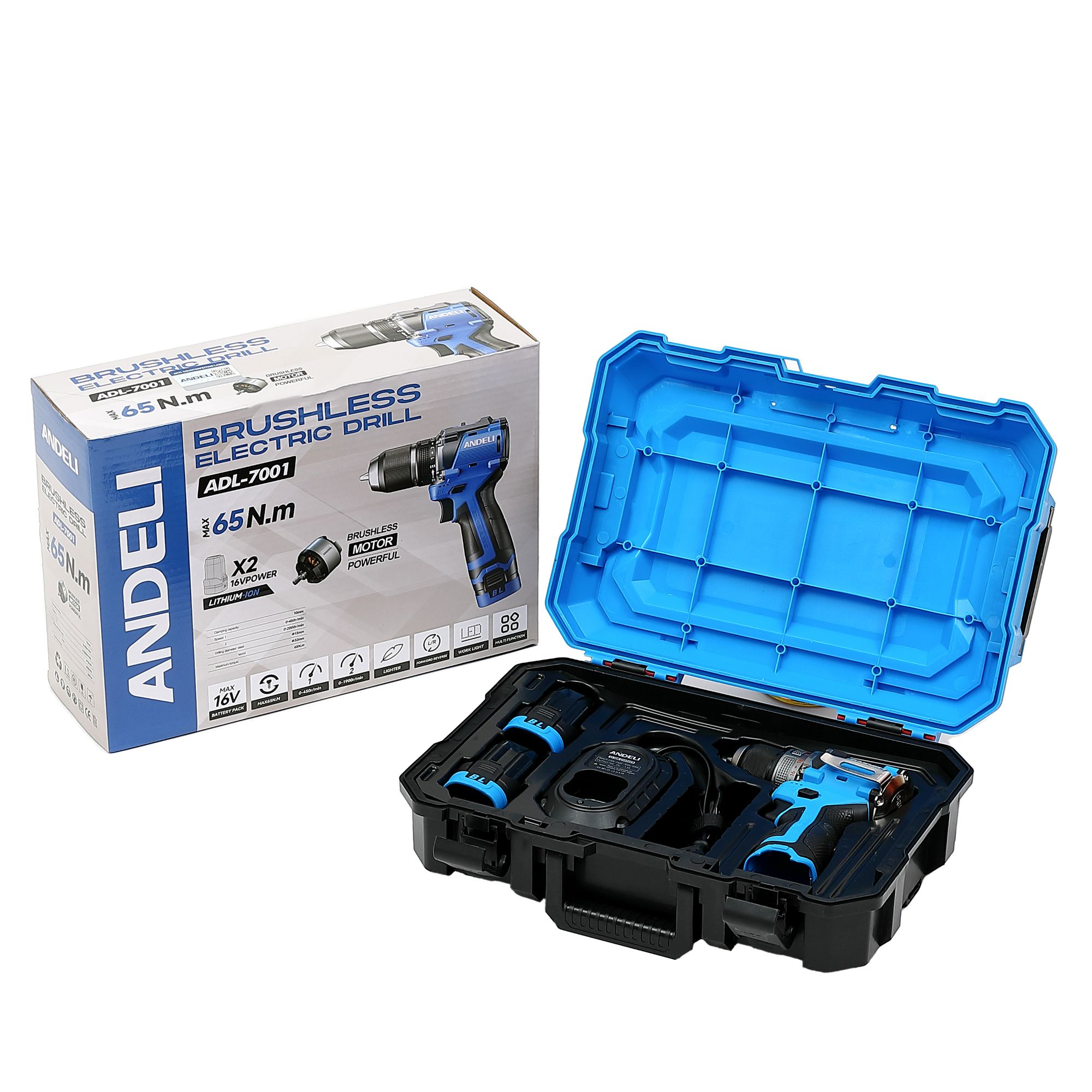 Lithium electric drill Lithium Ion Kit Two Batteries, One Stroke