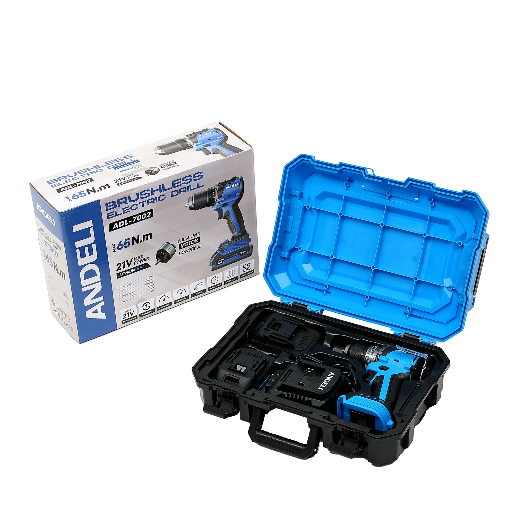 12/16.8/21V Lithium Battery Impact Drill Cordless Electric Drill two batteries and one charge