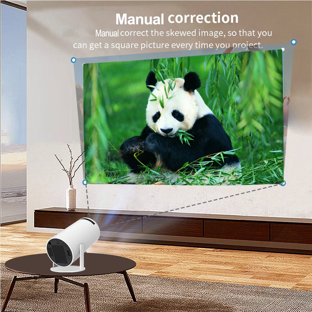 Mini Projector, Support 4K 1080P with Dual-Band WIFI6 5G Wireless 5.0 Bluetooth Android 11, Auto Keystone Correction