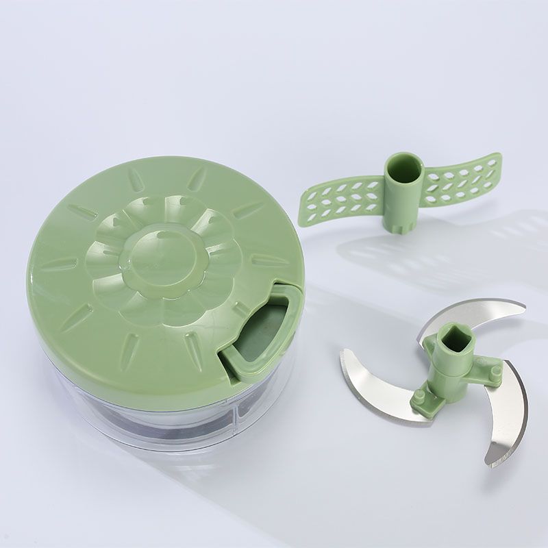 Manual Food Processor - Pull String Hand Chopper for Kitchen - Handheld Vegetable & Salad Cutter