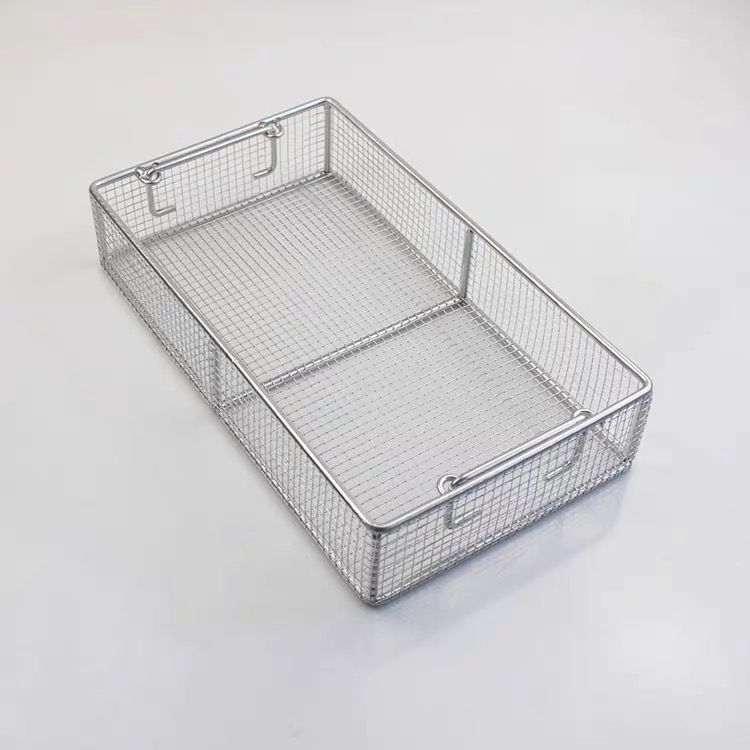 304 316 316L stainless steel metal wire mesh sterilization basket for medical ultrasonic cleaning