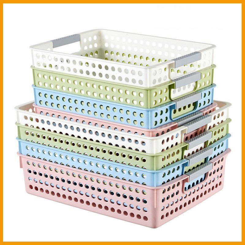 Round hole storage basket stationery storage basket plastic rectangular toy sundries kindergarten area corner organizing box