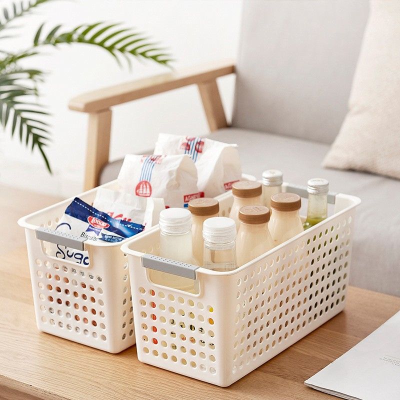 Round hole storage basket stationery storage basket plastic rectangular toy sundries kindergarten area corner organizing box