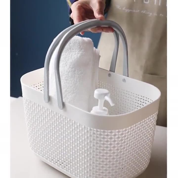 Bathroom portable bath basket plastic bath basket desktop storage box toiletries and bath supplies storage basket