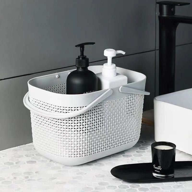 Bathroom portable bath basket plastic bath basket desktop storage box toiletries and bath supplies storage basket