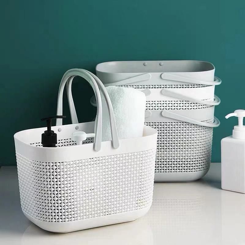 Bathroom portable bath basket plastic bath basket desktop storage box toiletries and bath supplies storage basket