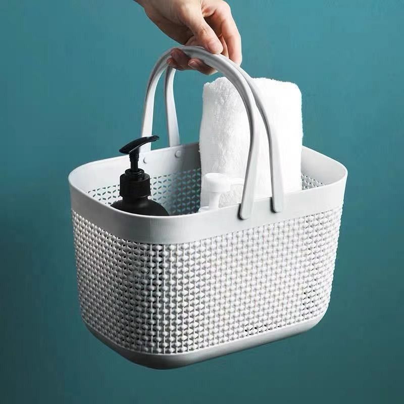 Bathroom portable bath basket plastic bath basket desktop storage box toiletries and bath supplies storage basket