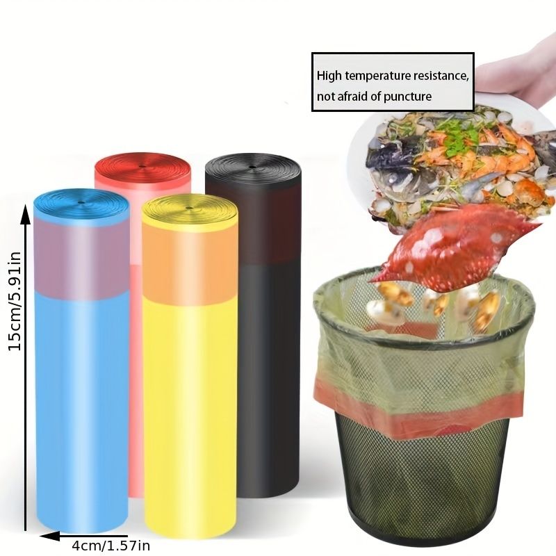 Portable thickened disposable colorful affordable large drawstring household garbage bag