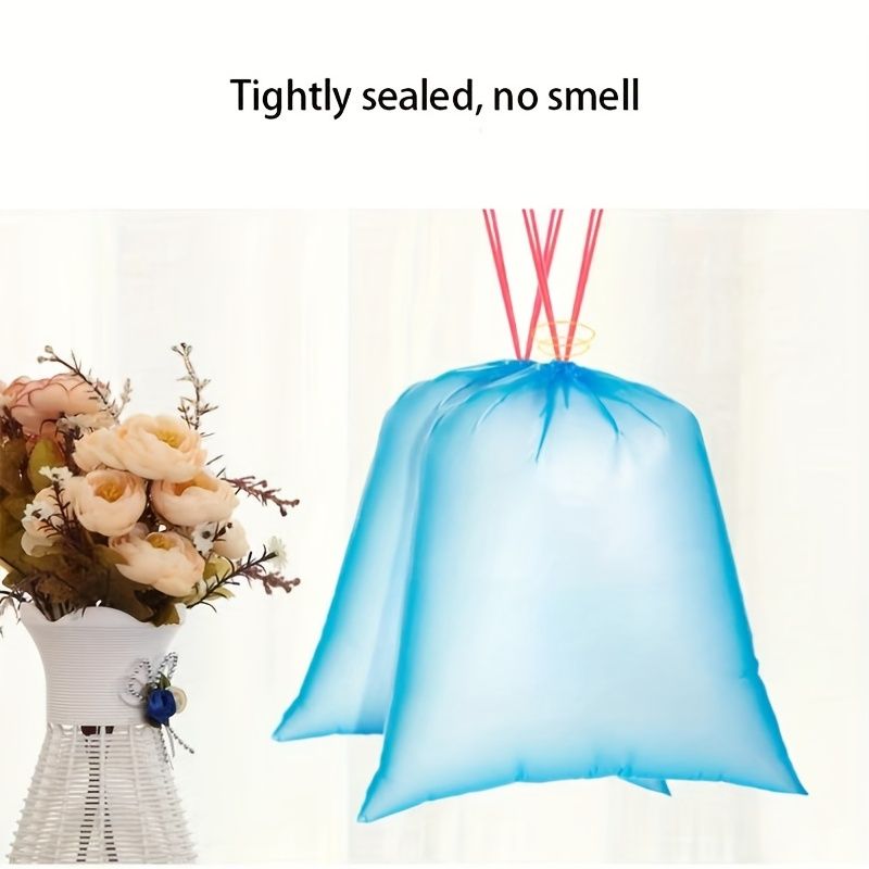 Portable thickened disposable colorful affordable large drawstring household garbage bag