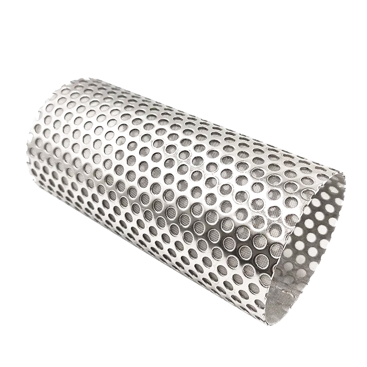 304 stainless steel mesh round perforated cylinder filter mesh tube