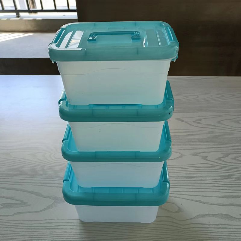 Transparent storage box with lid and handle for toys storage and organization box