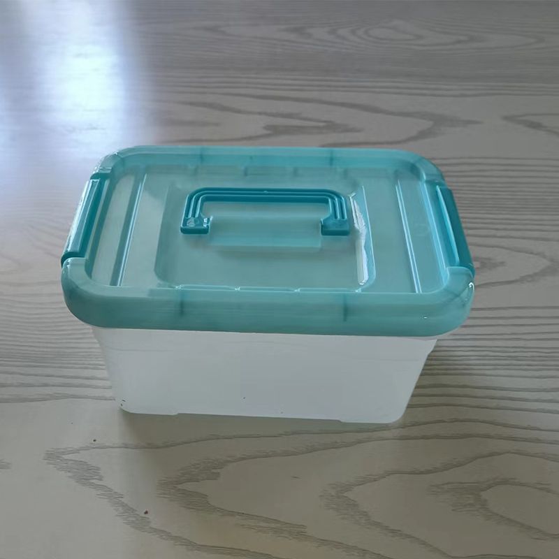 Transparent storage box with lid and handle for toys storage and organization box