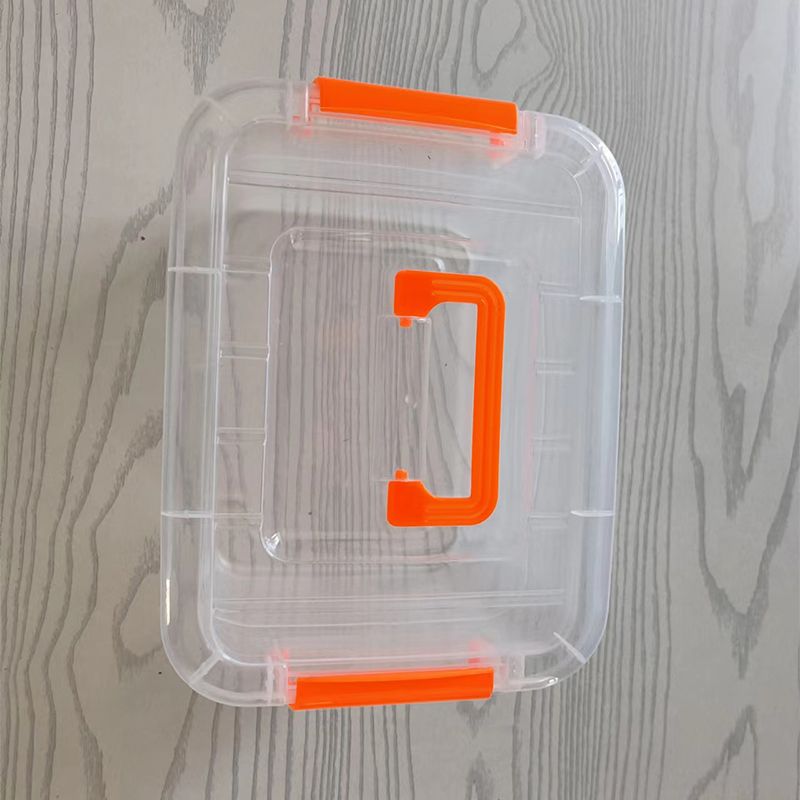 Transparent storage box with lid and handle for toys storage and organization box