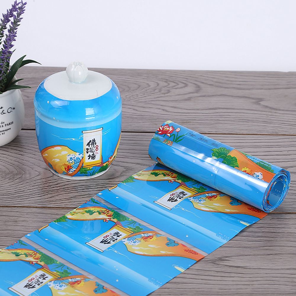 Wholesale Printed bottle label PVC PET Heat Shrink Roll Plastic Film Packaging Label For Juice Beverage