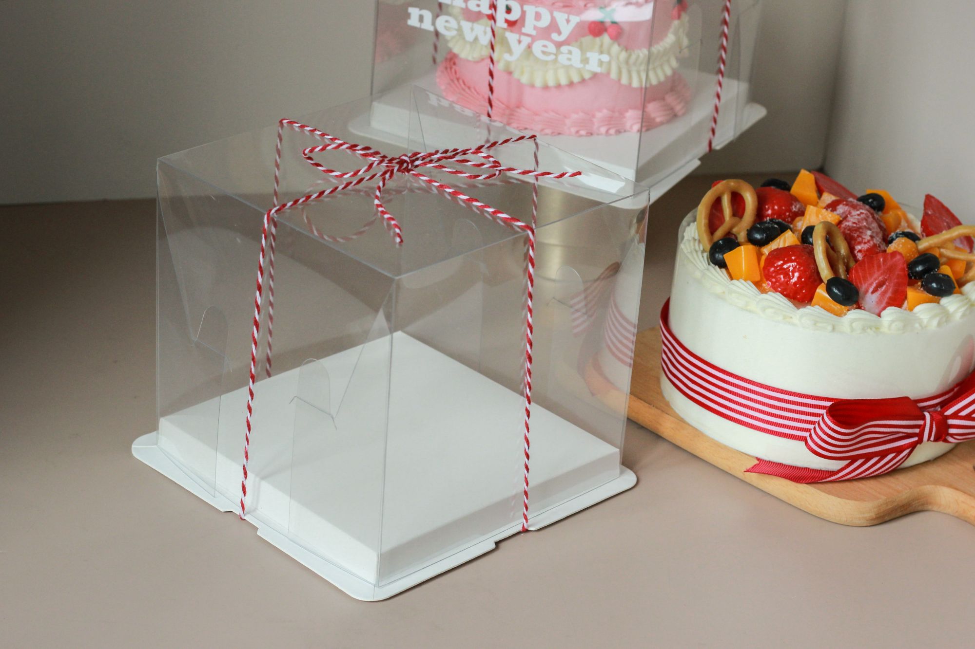 4 inch Cake Box Transparent Bakery Box for Birthday Ceremony