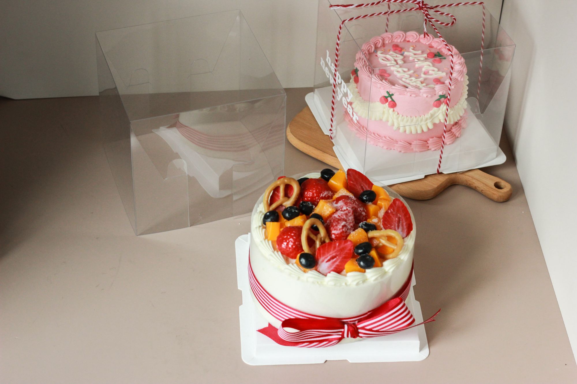 4 inch Cake Box Transparent Bakery Box for Birthday Ceremony